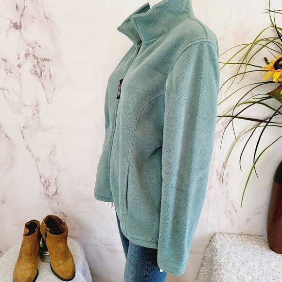 Cabela's sage green zip front polartec fleece jacket - Picture 4 of 7